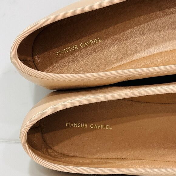 Mansur Gavriel Ballet Flats 39 Pink Beige Leather Square Toe Dream Ballerina - Picture 6 of 9